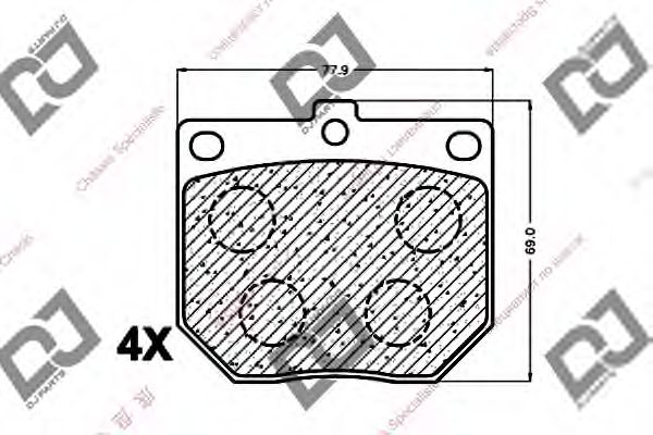 Комплект тормозных колодок, дисковый тормоз DJ PARTS BP1352