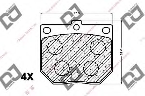 Комплект тормозных колодок, дисковый тормоз DJ PARTS BP1353
