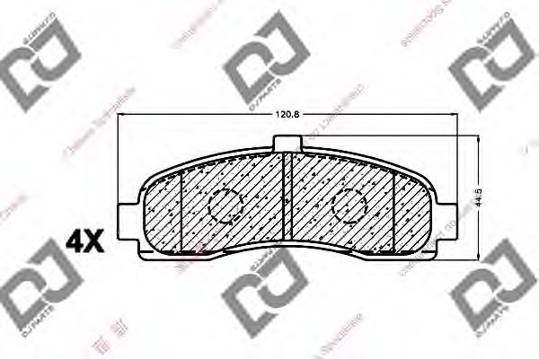 Комплект тормозных колодок, дисковый тормоз DJ PARTS BP1360