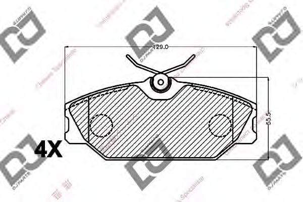 Комплект тормозных колодок, дисковый тормоз DJ PARTS BP1389