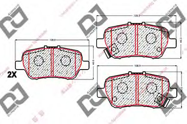 Комплект тормозных колодок, дисковый тормоз DJ PARTS BP1757