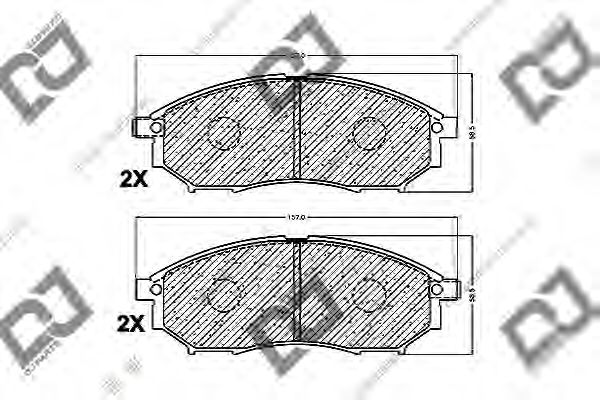 Комплект тормозных колодок, дисковый тормоз DJ PARTS BP1410