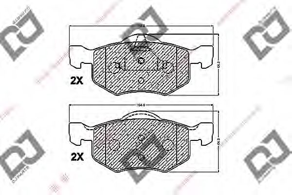 Комплект тормозных колодок, дисковый тормоз DJ PARTS BP1416