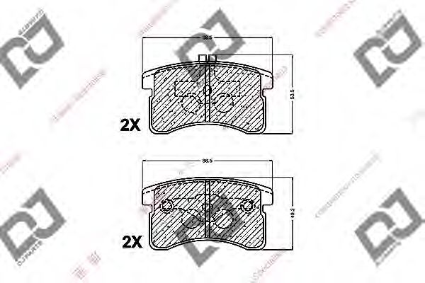Комплект тормозных колодок, дисковый тормоз DJ PARTS BP1422