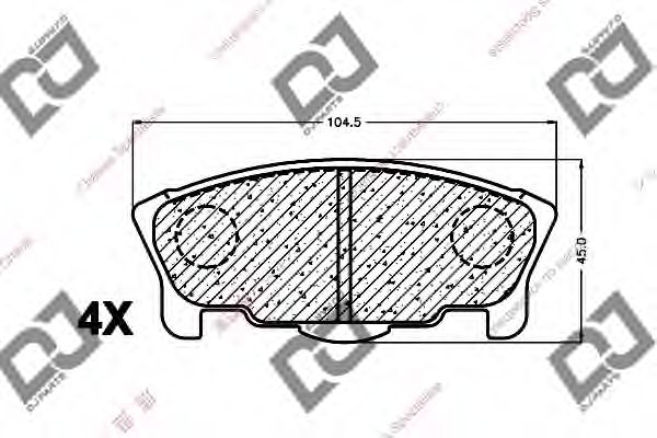 Комплект тормозных колодок, дисковый тормоз DJ PARTS BP1426