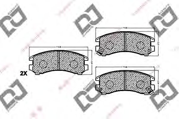 Комплект тормозных колодок, дисковый тормоз DJ PARTS BP1461