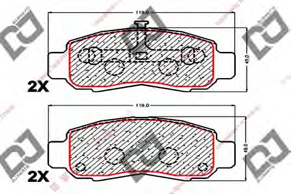 Комплект тормозных колодок, дисковый тормоз DJ PARTS BP1766