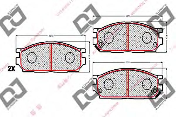 Комплект тормозных колодок, дисковый тормоз DJ PARTS BP2312