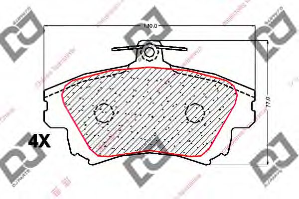 Комплект тормозных колодок, дисковый тормоз DJ PARTS BP1816