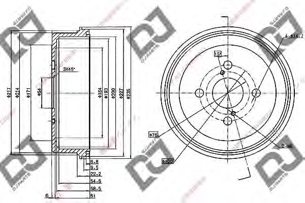 Тормозной барабан DJ PARTS BR1082