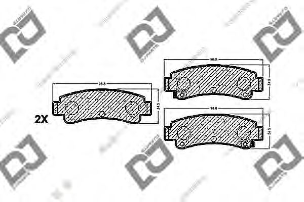 Комплект тормозных колодок, дисковый тормоз DJ PARTS BP1480