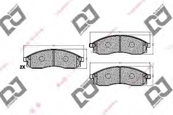 Комплект тормозных колодок, дисковый тормоз DJ PARTS BP1487