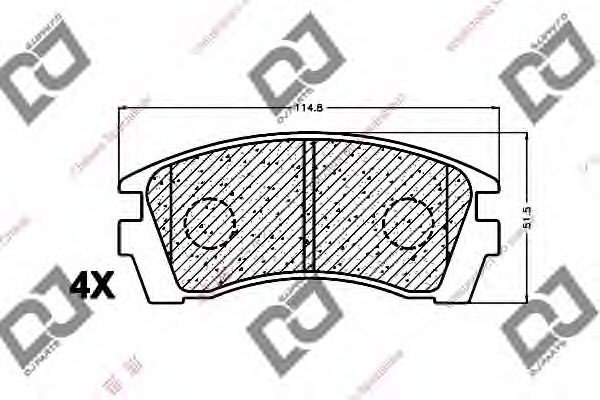 Комплект тормозных колодок, дисковый тормоз DJ PARTS BP1488