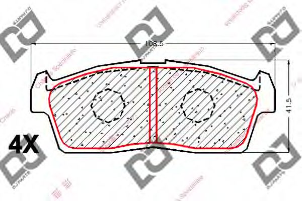 Комплект тормозных колодок, дисковый тормоз DJ PARTS BP1847