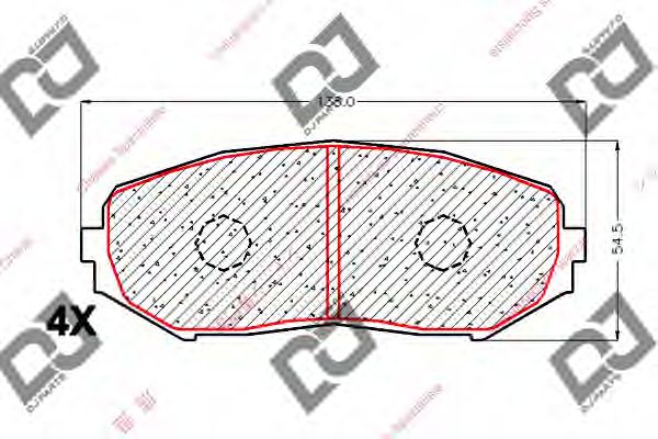 Комплект тормозных колодок, дисковый тормоз DJ PARTS BP1861