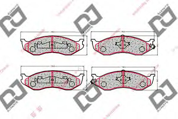 Комплект тормозных колодок, дисковый тормоз DJ PARTS BP1510