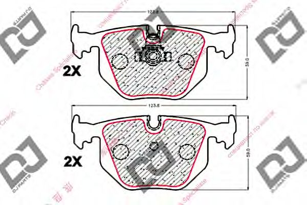 Комплект тормозных колодок, дисковый тормоз DJ PARTS BP1886