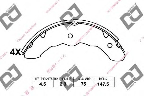 Комплект тормозных колодок DJ PARTS BS1182