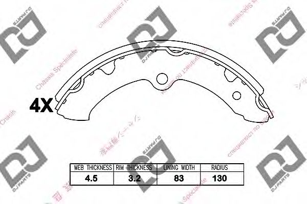 Комплект тормозных колодок DJ PARTS BS1206