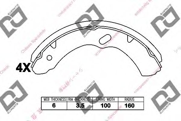 Комплект тормозных колодок DJ PARTS BS1319
