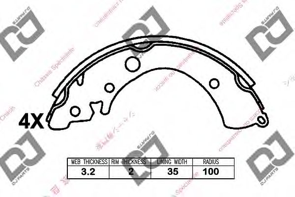 Комплект тормозных колодок DJ PARTS BS1327