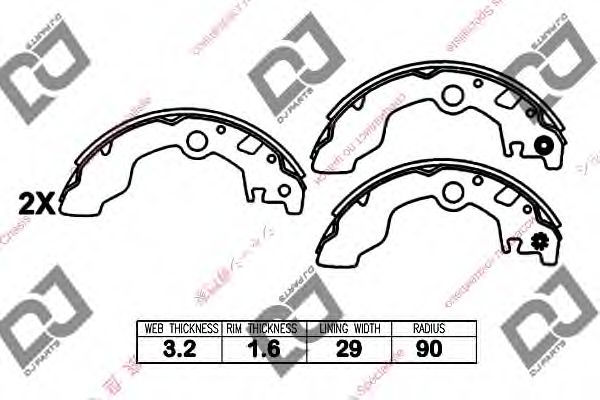 Комплект тормозных колодок DJ PARTS BS1374