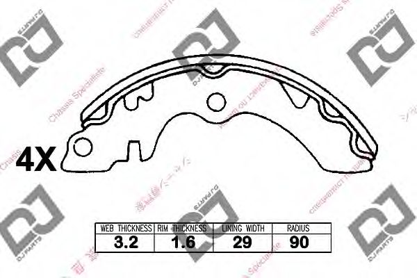 Комплект тормозных колодок DJ PARTS BS1385
