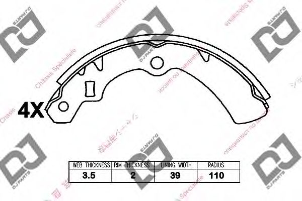Комплект тормозных колодок DJ PARTS BS1400