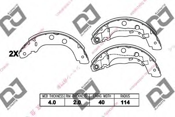 Комплект тормозных колодок DJ PARTS BS1405