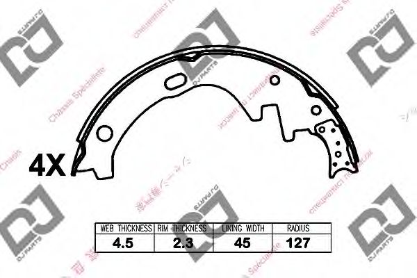 Комплект тормозных колодок DJ PARTS BS1408