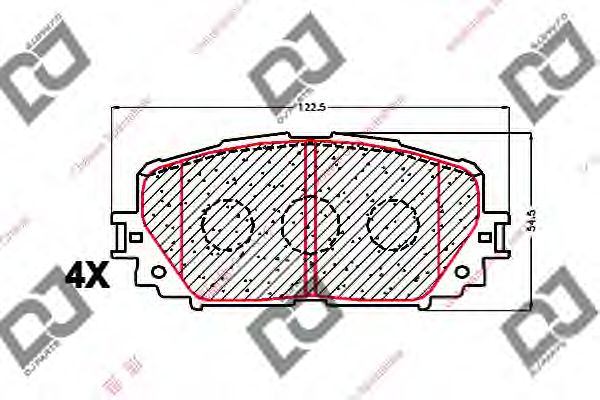 Комплект тормозных колодок, дисковый тормоз DJ PARTS BP1610