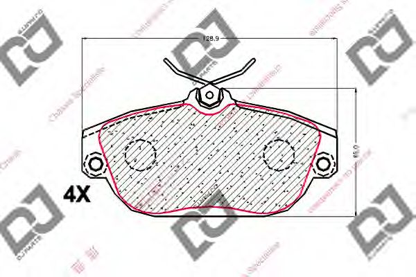 Комплект тормозных колодок, дисковый тормоз DJ PARTS BP1899