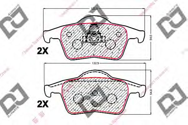 Комплект тормозных колодок, дисковый тормоз DJ PARTS BP1904