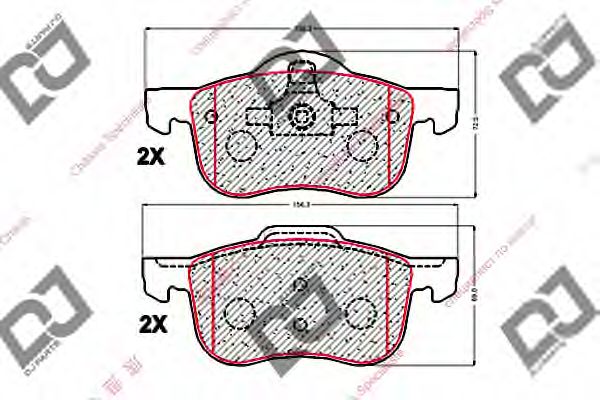 Комплект тормозных колодок, дисковый тормоз DJ PARTS BP1905