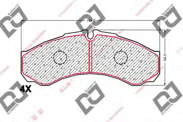 Комплект тормозных колодок, дисковый тормоз DJ PARTS BP1914