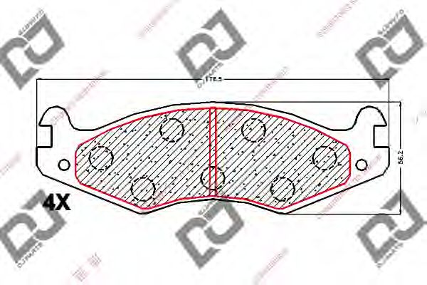 Комплект тормозных колодок, дисковый тормоз DJ PARTS BP1916