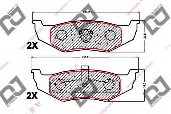 Комплект тормозных колодок, дисковый тормоз DJ PARTS BP1921