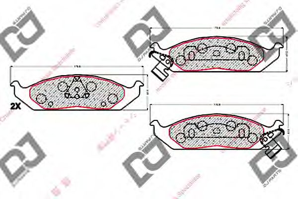 Комплект тормозных колодок, дисковый тормоз DJ PARTS BP1924