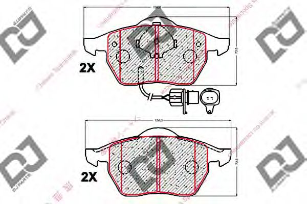 Комплект тормозных колодок, дисковый тормоз DJ PARTS BP1950