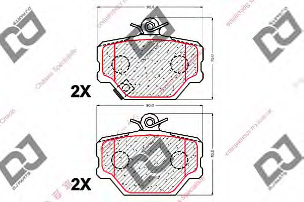 Комплект тормозных колодок, дисковый тормоз DJ PARTS BP2036