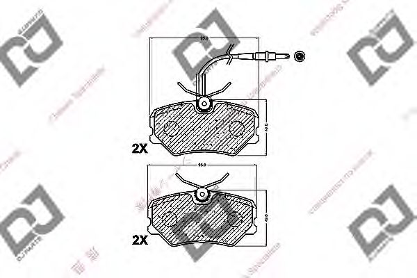 Комплект тормозных колодок, дисковый тормоз DJ PARTS BP1390