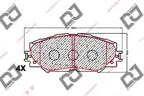 Комплект тормозных колодок, дисковый тормоз DJ PARTS BP1615