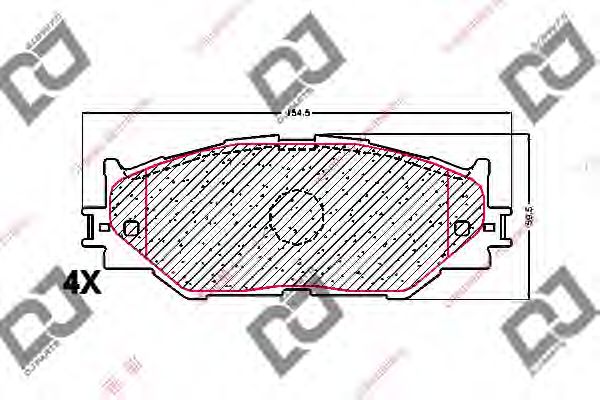 Комплект тормозных колодок, дисковый тормоз DJ PARTS BP1639