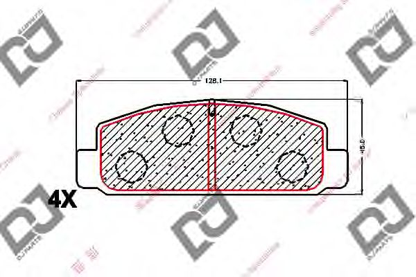Комплект тормозных колодок, дисковый тормоз DJ PARTS BP1661