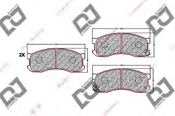 Комплект тормозных колодок, дисковый тормоз DJ PARTS BP1669