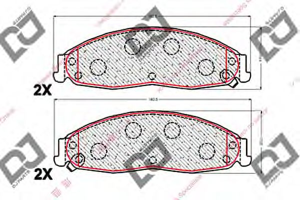 Комплект тормозных колодок, дисковый тормоз DJ PARTS BP2069