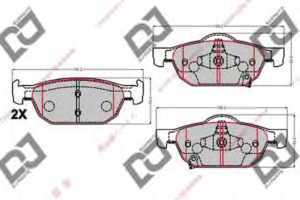 Комплект тормозных колодок, дисковый тормоз DJ PARTS BP2137