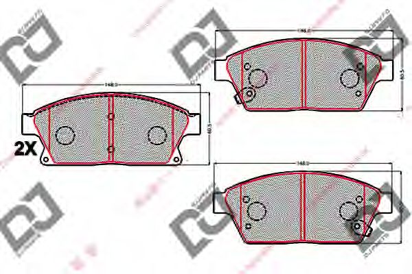 Комплект тормозных колодок, дисковый тормоз DJ PARTS BP2152