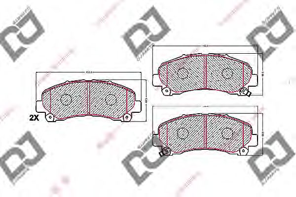 Комплект тормозных колодок, дисковый тормоз DJ PARTS BP1729