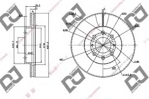 Тормозной диск DJ PARTS BD1045